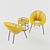 Elegant Salsa Chairs & Table 3D model small image 2