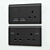 Sophisticated Matte Black Pieno Switches & Sockets 3D model small image 2