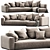 Sleek Flexform Lario Chaise Lounge 3D model small image 1