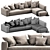 Sleek Flexform Lario Chaise Lounge 3D model small image 3