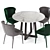 Sloan Cross Round & Claudia Dining Set 3D model small image 2