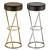 Nuka Bar Stools: Sleek Brass Seating 3D model small image 1