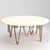 Modern Silver Table and Chair 3D model small image 3