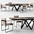 Elegant Cartesio Extendable Table & Gala Chair 3D model small image 1