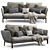 Luxury 2013 Molteni & C CHELSEA Sofa 3D model small image 1