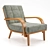 Refinished Mid Century Lounge Chair 3D model small image 1