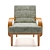 Refinished Mid Century Lounge Chair 3D model small image 4