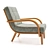 Refinished Mid Century Lounge Chair 3D model small image 5