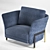 Elegant Upholstered Armchair - Timeless Design 3D model small image 3