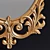 Elegant Golden Wood Mirror 3D model small image 3