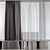  Elegant Gray Curtains - 3000*3000mm 3D model small image 1