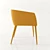 Modern Mustard Upholstered Chair 3D model small image 3