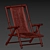 Bamboo Deck Chair: Outdoor Comfort & Style 3D model small image 2