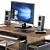 Modern Home Office Desk Set 3D model small image 2