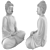 Zen Sitting Buddha Statue 3D model small image 3