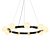 Minimalist Ring Chandelier: Black+Gold 3D model small image 1