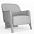 Sleek Modern Rodolfo Armchair 3D model small image 2