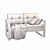 Small Wood and Textile Sofa 3D model small image 2