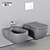 Flaminia Pinch Wall-Hung WC&Bidet 3D model small image 1