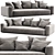 Sleek Flexform Lario 2 Sofa 3D model small image 2