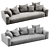 Sleek Flexform Lario 2 Sofa 3D model small image 3