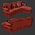 Luxurious Nicca Sofa with Ottoman 3D model small image 3