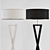 Modern Black and White Wood Floor Lamp 3D model small image 2