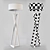 Modern Black and White Wood Floor Lamp 3D model small image 3