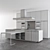 Sleek Poliform White Kitchen 3D model small image 2