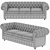 Classic Chesterfield Leather Sofa 3D model small image 3