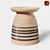 Sleek Metallic Ceramic Stool 3D model small image 1