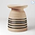 Sleek Metallic Ceramic Stool 3D model small image 2