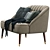 Elegant Margot 2 Seater Sofa 3D model small image 3