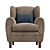 Sleek Mohair Cinema Armchair 3D model small image 3