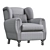 Sleek Mohair Cinema Armchair 3D model small image 4