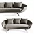 Avi Sofa: Luxurious and Curved Seating for Ultimate Comfort 3D model small image 1
