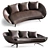 Avi Sofa: Luxurious and Curved Seating for Ultimate Comfort 3D model small image 2