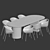 Elegant Duke Arm Chair & Gubi Moon Table 3D model small image 2