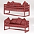 Modern Divan Sofa Bed, 170cm Wide 3D model small image 5