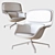 Modern Striad Swivel Armchair 3D model small image 3