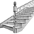 Elegant Classic Staircase 3D model small image 8
