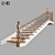 Elegant Classic Staircase 3D model small image 14
