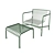 Palissade Lounge Chair Low with Ottoman 3D model small image 1