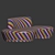 Sleek Shorty Sofa by Vladimir Kagan 3D model small image 3