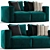 Zanotta Gamma 2-Seater Sofa: Sleek and Comfortable 3D model small image 1