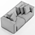 Zanotta Gamma 2-Seater Sofa: Sleek and Comfortable 3D model small image 4
