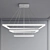 MADEM Modern Square Chandelier 3D model small image 2