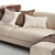 Elegant Rose Fabric Sofa Chaise 3D model small image 4