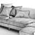 Elegant Rose Fabric Sofa Chaise 3D model small image 5