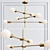 Modern Gold Glass Chandelier 3D model small image 2